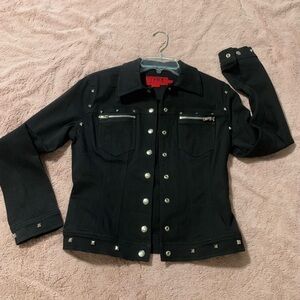 TRIPP Studded Black Denim Jacket Size M